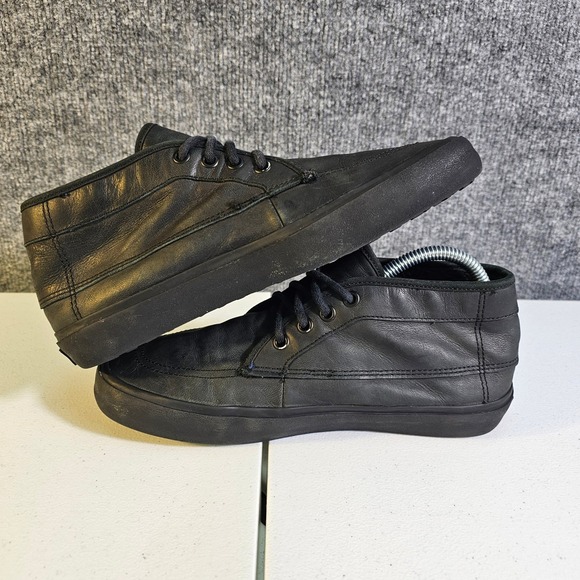 Vans‎ Chukka Low Black Leather Fleece Lined Skate Shoes Men\'s 7 Women\'s 8.5 EUC main image 6